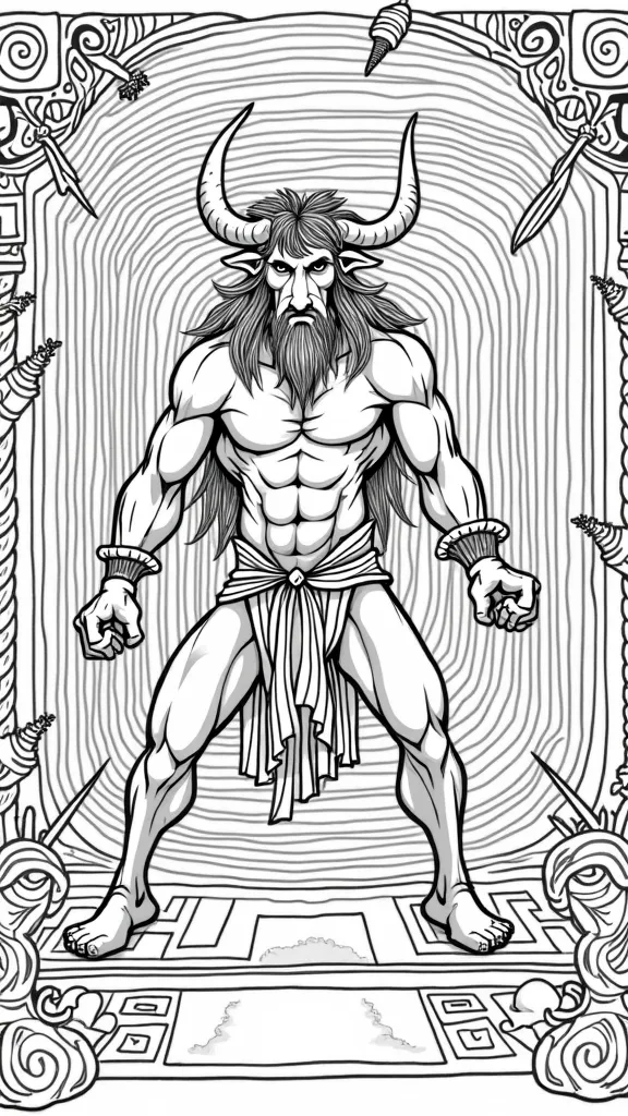 minotaur coloring page